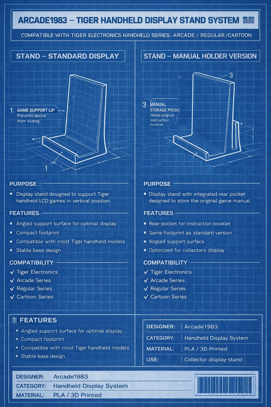 Stand per Tiger Handheld LCD – Serie Arcade / Cartoon / Regular