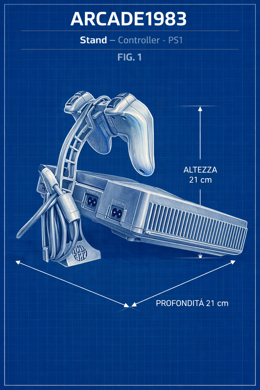 Stand/Espositore per Play Station 1 con Controller analogico