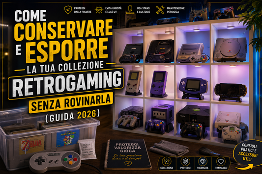 Come Conservare e Esporre la Tua Collezione Retrogaming senza Rovinarla (Guida 2026)