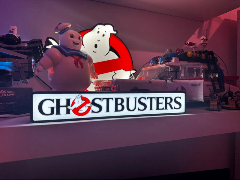 Insegna LED Retro – Logo Ghostbusters esteso – USB