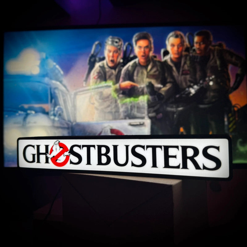 Insegna LED Retro – Logo Ghostbusters esteso – USB