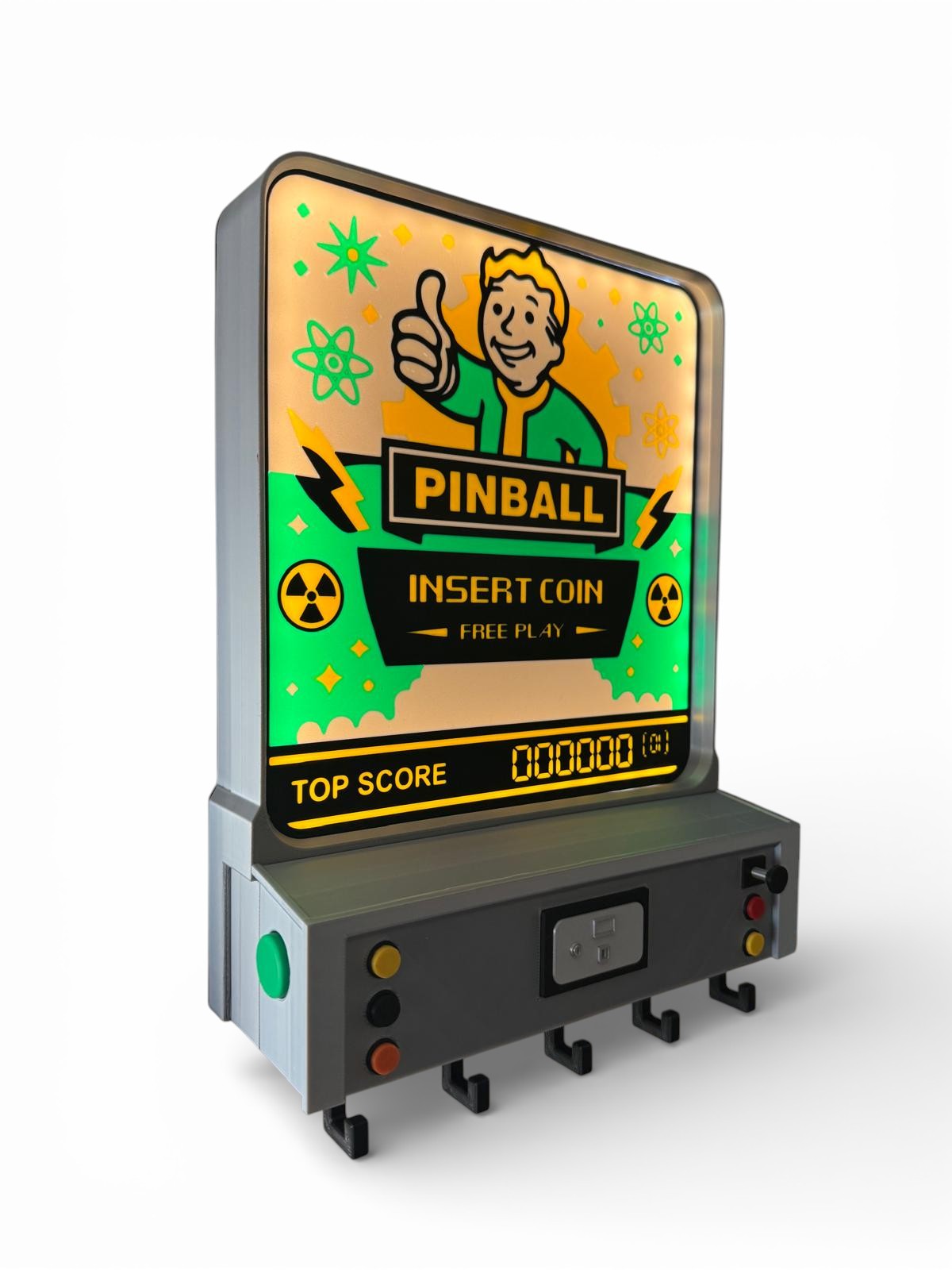 Arcade / Pinball Key Holder – Portachiavi da Parete Retroilluminato – Arcade Style