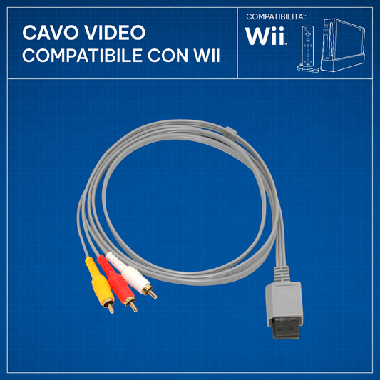 Cavo Video AV RCA Compatibile Nintendo Wii