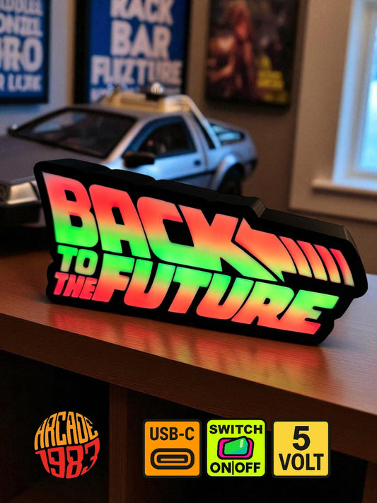 Insegna LED Retro – Logo Back to the Future – USB-C