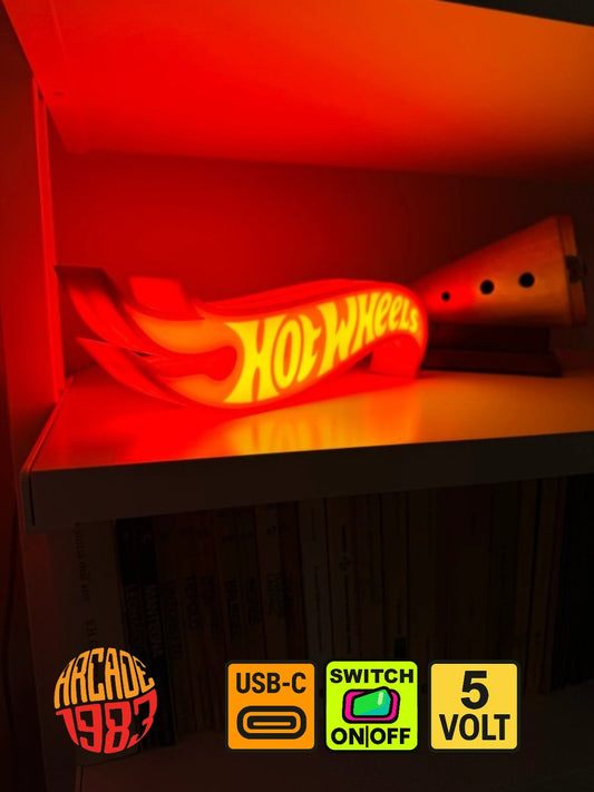 Insegna LED Retro – Hot Wheels – USB-C