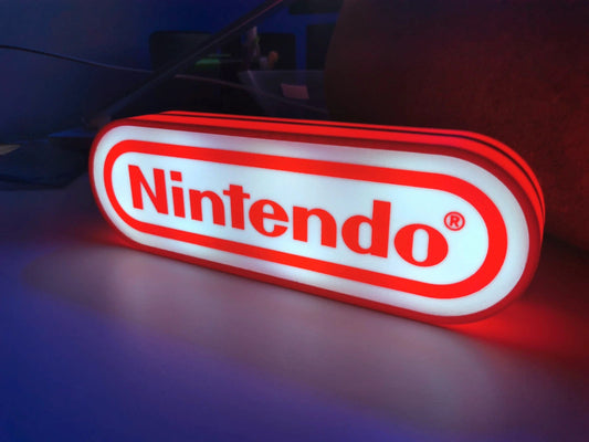 Insegna LED Retro – Logo Nintendo Luminoso – Gaming Room Decor