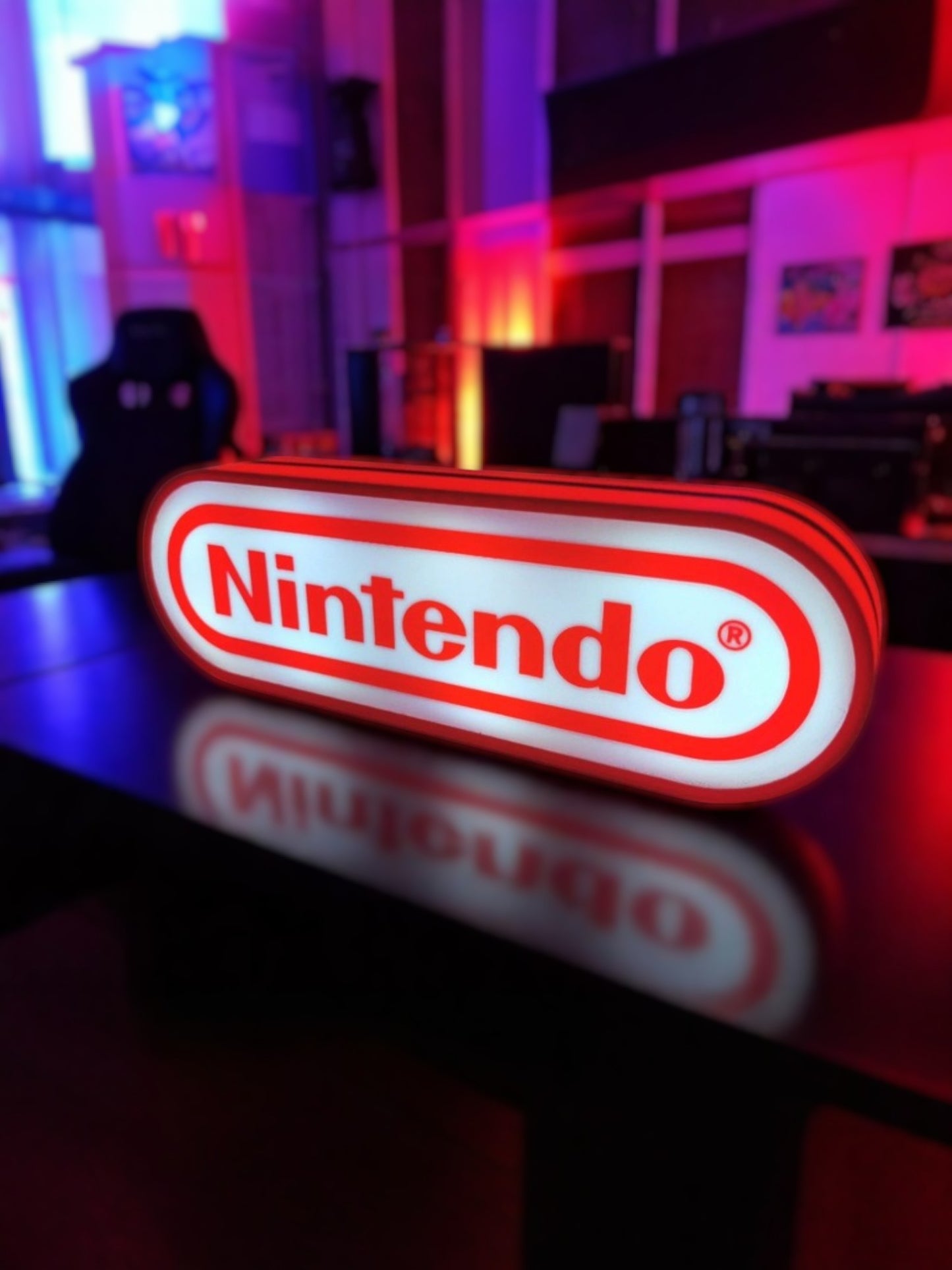 Insegna LED Retro – Logo Nintendo Luminoso – Gaming Room Decor