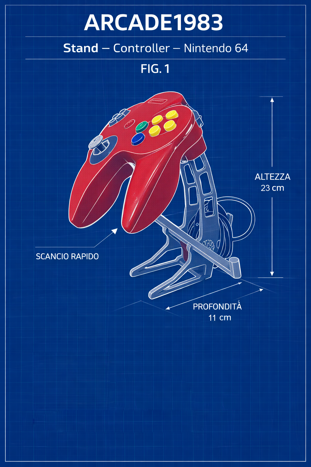 Stand/Espositore per Nintendo 64 e il suo Gamepad